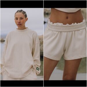 Daily Drills 2026 Drop Oversized Thermal Crew Shorts Set XS/S M/L SAND NWT